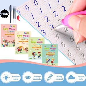 Buku Belajar Menulis Anak TK Pemula Sank Magic Practice Book 1 paket isi 4 in 1 set buku tulis murah edukasi anak menulis Terbaru Tinta Bisa Hilang Mainan Edukasi Anak practice copy book Bisa Bayar Ditempat Langsung Kirim