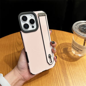 Handmade leather phone case with wristband with magnetic charging For iPhone 13/14/15/16 ProMax skin feel Support MagSafe iP16ProMax 16Plus 15Pro 14Pro Multiple colors available Higher than camera protection