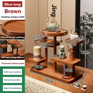 Bamboo Desktop Shelf cup holder storage rack Multi-layer Shelf Cup Coffee Bar Trape For Home Office Tea cup rack