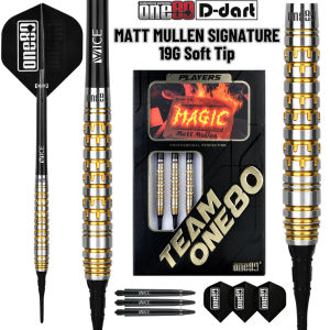 ONE80 SOFT TIP DART - 19G MATT MULLEN SIGNATURE DARTS SOFT TIP DARTS (ARROW DART LEMBUT)