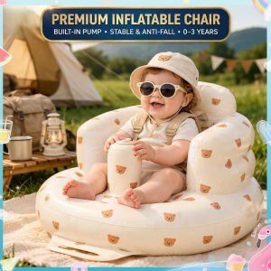 Infant Inflatable Seat Sofa Chair Sit Support Soft Pvc Odor Free Back Support Foldable Travel Storage