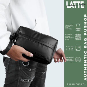 Tas Tangan Pria Latte Casual Multifungsi - Warna Solid Elegan