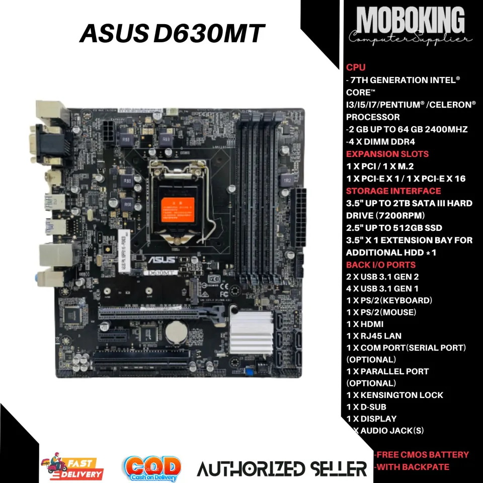 ASUS D630MT 7th GEN Motherboard B250 Socket LGA 1151 i3 i5 i7 DDR4
