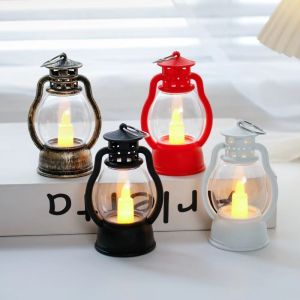 SHIRUI Portable LED Electronic Candlestick Retro Hanging LED Night Light Creativity Ambient Lighting Electronic Candle Lamp For Halloween Festival Etc