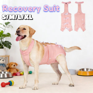 Breathable Cotton Dog Recovery Suit Dog Strap Post-Operative Clothing Adjustable Back Straps Protective Gown
