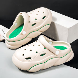 [Free Shipping] Chuanglong EVA Thick-Soled Clogs WomenS Outdoor Beach Shoes Non-Slip Odor-Resistant Fashionable Versatile And With A Hollow Design
