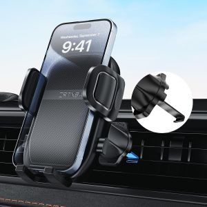 ZRTXBA Phone Holders for Your Car with Metal Hook Clip Air Vent Cell Phone Car Mount 360 ° Rotation Car Phone Holder Universal Automobile Cradle Fit for iPhone Android and All Smartphones Dark Black