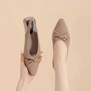 Pointed Jelly Sandals For Women style with Slingback Strap Trendy Bow Design Low Heels
