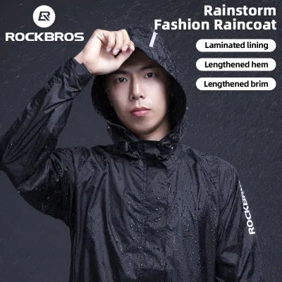 ROCKBROS Cycling Waterproof Jacket Men Breathable Reflective Hooded Raincoat Waterproof Outdoor Sport Windbreaker