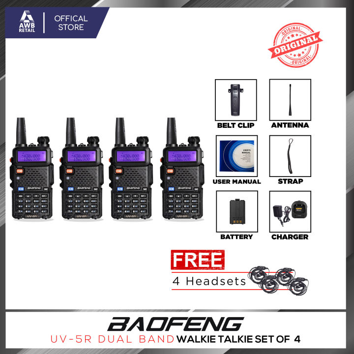 Baofeng/Platinum UV5R Dual Band Walkie Talkie TwoWay Radio Set of 4