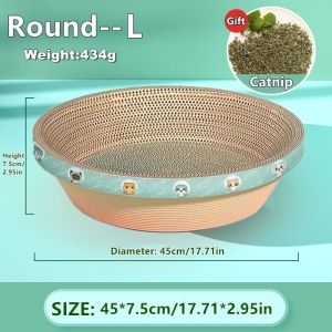 Cat Scratcher Oval/Round Plus-Size Board Durable Scratch Resistant And Debris Free Bed Cat Toy