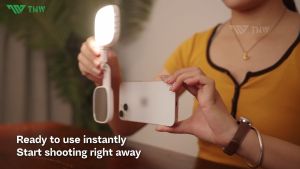 TNW D31 Selfie Fill Light Magnetic Mini Light Portable LED Phone Selfie Light With Stand & Mirror