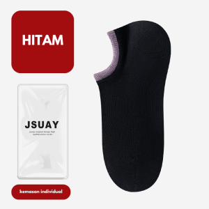 W24042 Kaos kaki pendek wanita polos Kaus kaki flat shoes bawah mata kaki dewasa kombinasi 2 warna Women low ankle socks Premium