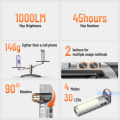 NICRON PT10 Rechargeable Flashlight, 1000 Lumens EDC Flat Flashlight with 90° Rotatable Head and Strong Magnet, 4 Modes White/UV/Warm/RGB, IPX4 Waterproof, Hands Free Flashlight for Camping, Emergency. 