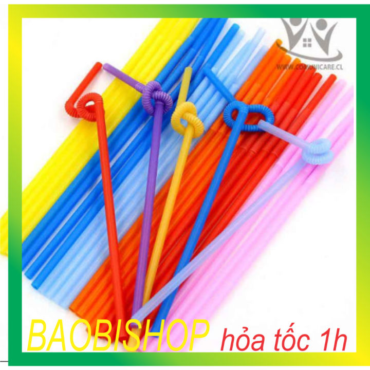 bịch 50 ống hút nghệ thuật/ định hình/ ống xoắn_bao bì shop | Lazada.vn