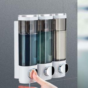 VB45D 1/2/3 Head Soap Liquid Dispenser Wall Mounted Visible Window Shampoo Dispenser Bottle Simple Punch-free Hand Sanitizer Dispenser Home