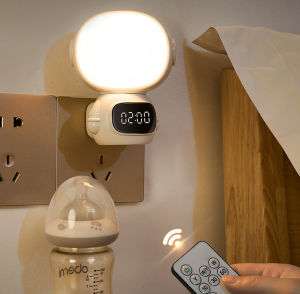 ไฟติดห้องนอนพร้อมรีโมท หรี่แสงได้ โคมไฟ LED โคมไฟหัวนอน โคมไฟติดผนัง แบบเสียบปลั๊ก