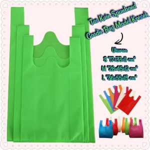 1 Kodi isi 20 Pcs Tas Kain Spunbond Goodie bag Kresek Ukuran S M L Besar / Jumbo Untuk Kantong Belanja Goodybag Bingkisan Souvenir Besek Berkat Nasi Kotak Box Hantaran Hajatan Tasyakuran / Syukuran / Ulang tahun / Hampers Aqiqah dll - GoodieBag Murah