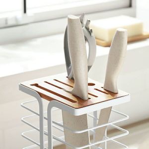 กล่องใส่มีด ที่เก็บมีดทำครัว ที่ใส่มีด ที่เสียบมีด หยิบใช้ง่าย ที่ใส่มีดสแตนเลส  ช่องเก็บมีด