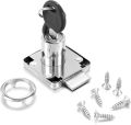 4 Pack Cabinet Drawer Locks with Keys, Keyed Alike Furniture Locker Lock, 3/4" 20mm Cylinder Cam Drawer Locks Chrome-Finish Zinc Alloy, Security cam Drawer Lock for Wardrobe Dresser Mailbox. 