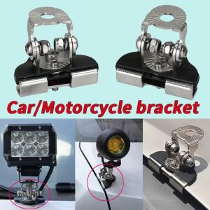 ZM10Q 2Pcs Safety Cushioning Car Hood Light Bar Bracket Adjustable Pillar Bar Clamp Spotlight Grille Mount Universal Base Mounting Stand LED Light Mounting Holder Vehicle Lighting