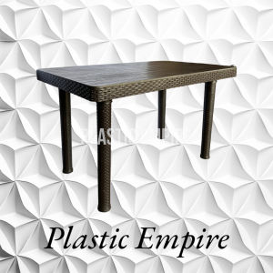 Jolly Plastic Weaved Rattan Anti Slip Easy to Assemble 6 Seater Dining Table