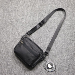 กระเป๋าสะพายข้างผู้ชายไนล่อนมินิไหล่Messengerได้สีดํา