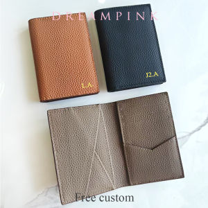 Custom Name Luxury Men Waalet Genuine Leather Personalize Initials Mini Women Card Holder With Gift Box Small Business Wallet2026