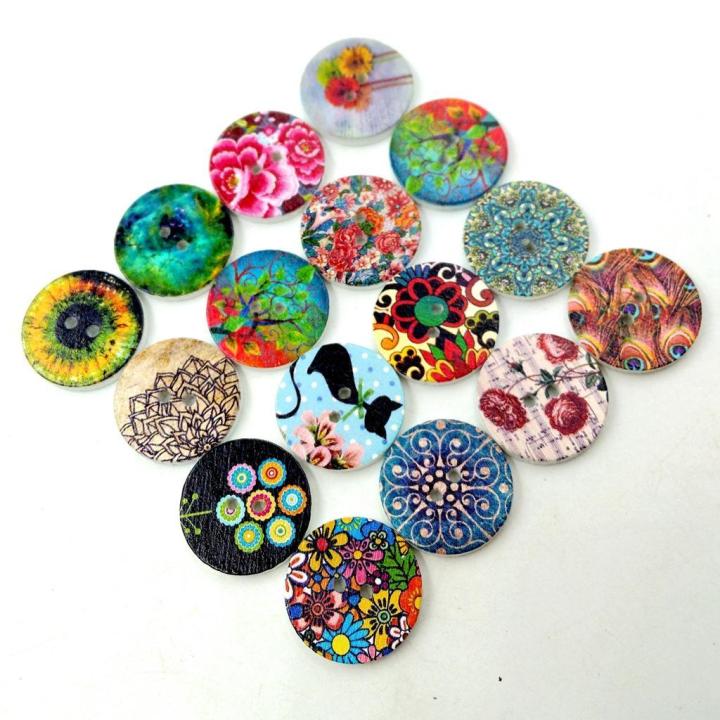 Wood Sewing Button Scrapbooking Heart Mixed Two Ho... – Grandado