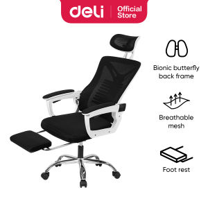 Deli Office Chair / Kursi Kantor / Kursi Kerja Jaring Dengan Sandaran Kaki E4935