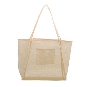 Women Bag Fashion Beach Bag Large Capacity Handbag Mesh Shoulders Bag Beach Toy Bag Girls Vacation Bag Sand Toy Bag