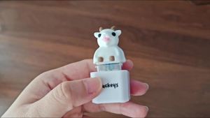USB Rechargeable Cartoon Sheep Keychain Press Activated Voice Light Up Electronic Fidget Toy Stress Relief Hanging Pendant