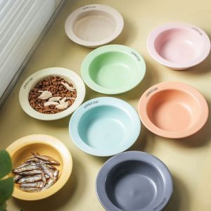 TEA7146 ปกป้องปากมดลูก ชามเซรามิครูป UFO สำหรับแมว เซรามิกส์ กลมกลมๆ ชามอาหารสัตว์เลี้ยงแบบช้า ชามอาหารแมว 170มล. ชามน้ำอาหารแมว ในร่ม