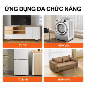 Giá Đỡ Chịu Lực 300kg Cho Máy Giặt Tủ Lạnh Bánh Xe Cứng Cáp Điều Chỉnh Kích Thước Cao Su Cố Định