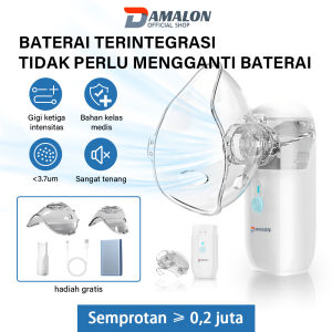 DAMALON Nebulizer Portable Mesh Alat Uap Bantu Pernafasan Asma Inhalasi Pengisian USB Cocok Untuk Anak Anak Dan Pernafasan Asma Batuk Pilek Flu Cocok Anak Dan Orang Dewasa