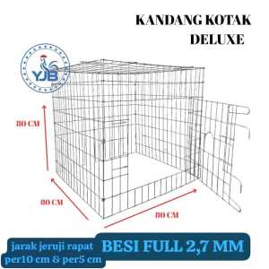 NEW KANDANG KOTAK (DELUXE) 80X80X80 CM - kurungan/kandang galvanis ayam jarak besi rapat