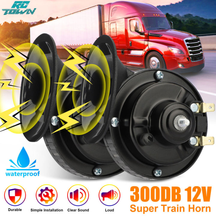 2Pcs 300DB Super Loud Train Horns 12V Waterproof Air Horns Replacement