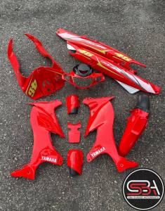COVERSET ORIGINAL HLY YAMAHA 125 125Z 125ZR MERAH RED 46 SIGN ROSSI STICKER SIAP TAMPAL PERCUMA EMBLEM HONG LEONG