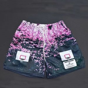 Casual knee-length sports basketball shorts for boys new summer flame pattern loose-fit quarter-length training pants