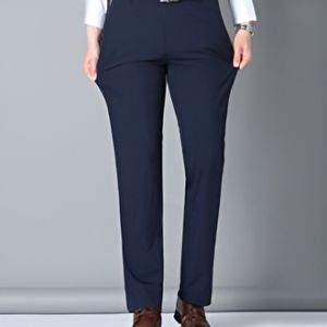 Mens Stretch Ice Silk Anti Wrinkle Trousers