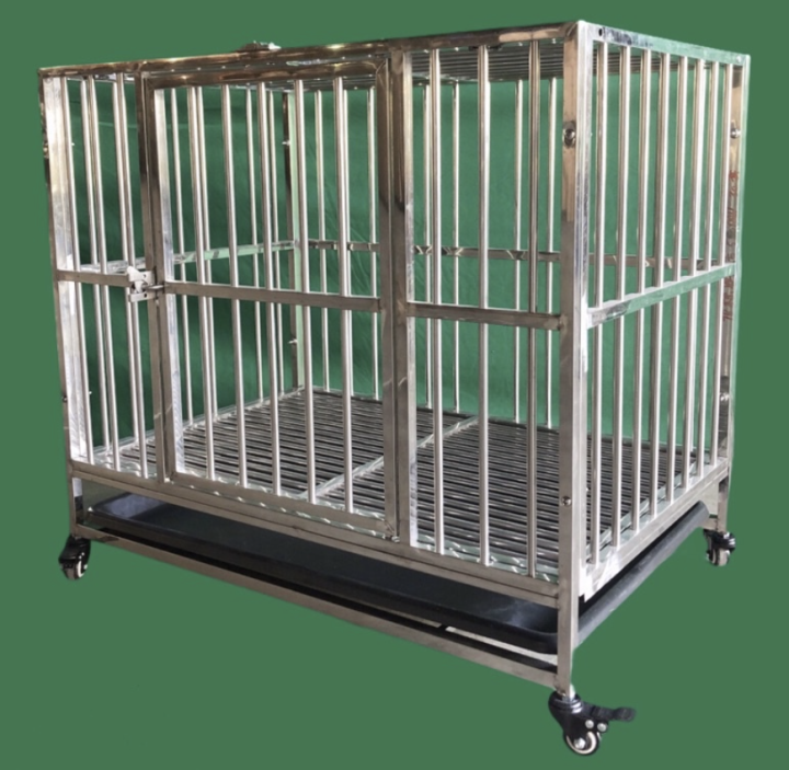 Malaysia Stock Fast Shipping STAINLESS STEEL DOG CAGE [78*52*71cm