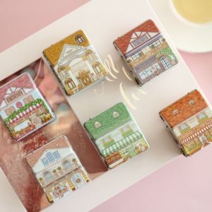 OWINGSHOP89OP5 House-Shaped Storage Box Metal Vintage Candy Tin Box Creative Mini Gift Box Wedding