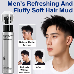 💕Fluffy Styling💕Mens Refreshing Fluffy Soft Hair Mud Cologne Hair Cream Hair Oil Natural Styling Fluffy