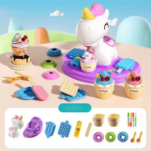 Childrens toy modeling clay set - unicorn ice cream machine - fun toy - educational toy - DIY interactive modeling clay