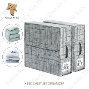 Clothes & Bedsheet Organizer Storage Box Foldable Clothing Blanket Quilt Closet Organizer Box Pouch