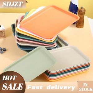 SDJZT Hình chữ nhật Pallet Nordic nhựa thực phẩm phục vụ khay nhiều màu sắc lưu trữ khay hộ gia đình nhà bếp Trái cây tráng miệng khay