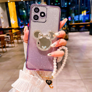 Phone Case For Realme C53 C51 Realme C61 C63 Realme Note 50 Mirror Casing With Strap