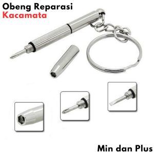 Obeng Mini Gantungan Kunci Obeng Kacamata Plus Minus Reparasi Kacamata Jam Tangan MULTI FUNGSI 3in1