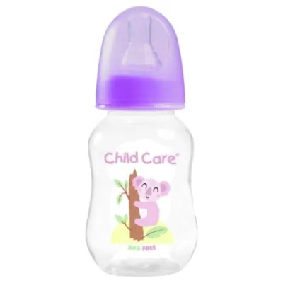 Child Care 4oz Shape Baby Bottle For Girl by Pc (Anti-Colic Feeding bottle) (Standard Neck Bottle) (BPA Free Feeding Bottle)