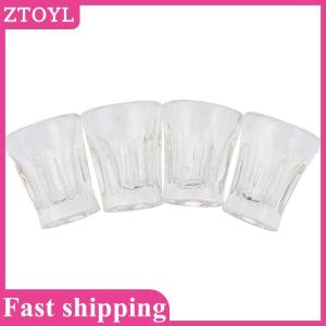 ZTOYL💝 4pcs set Dollhouse Miniature Accessories Mini Resin Transparent Cup Simulation Model